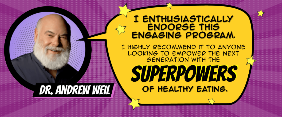 Dr. Andrew Weil alongside his quote