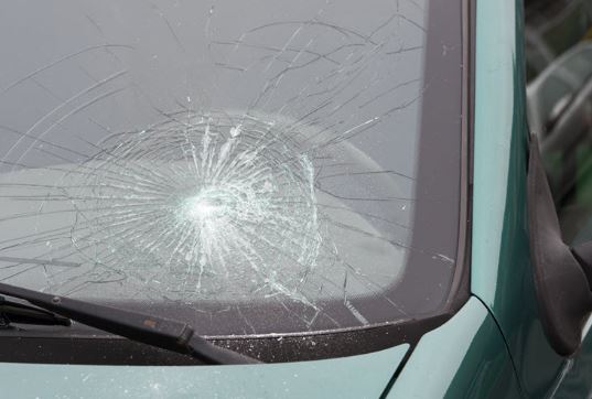 Broken windshield