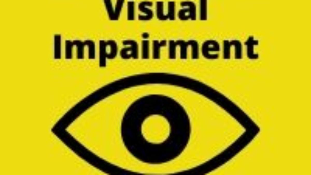 Visual impairment with an drawing of an eye