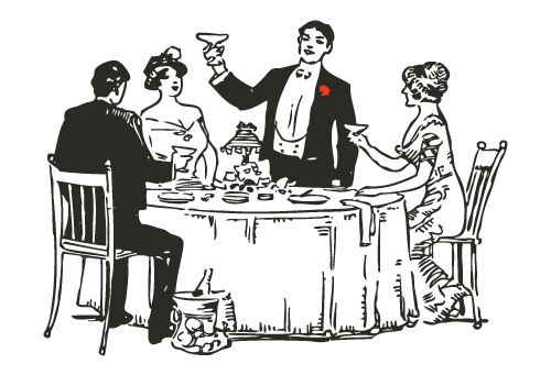 People Eating Dinner at a Banquet