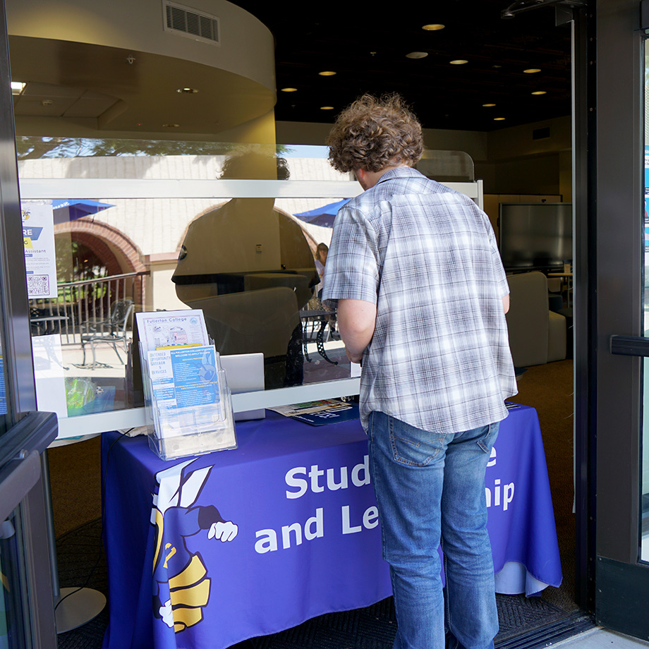 Student receiving Student ID card