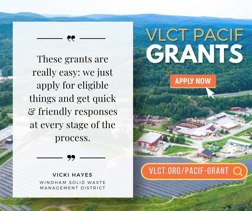 PACIF Grants ad with a quote from Windham Solid Waste Management District