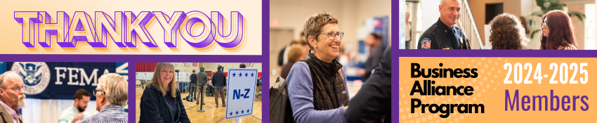 Collage of event attendees