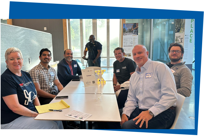People gather for the TEDx Atlanta salon event. 