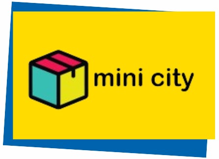 The Mini City logo with a PIN branded backdrop.