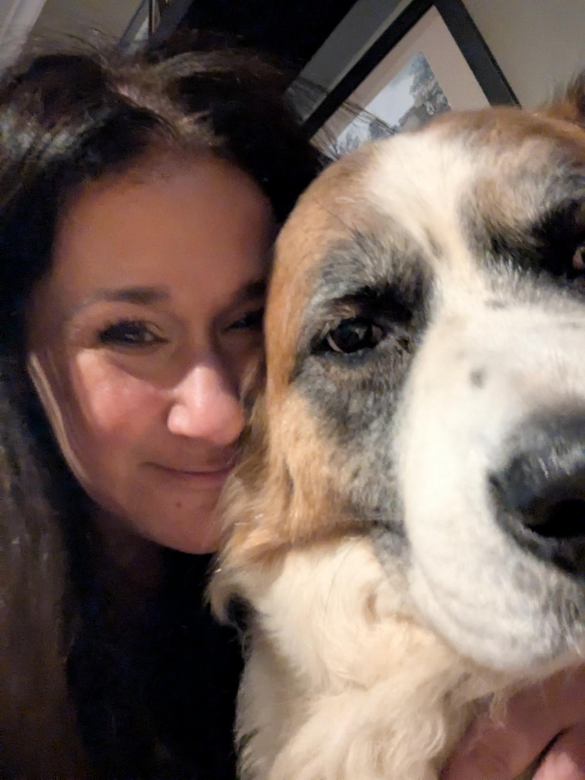 Selfie of Michele Forte and her dog