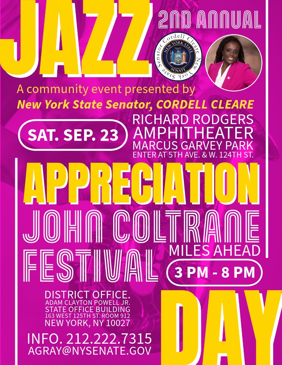 Dear Jazzmobile Fan! REMINDER THE JOHN COLTRANE MILES AHEAD FESTIVAL