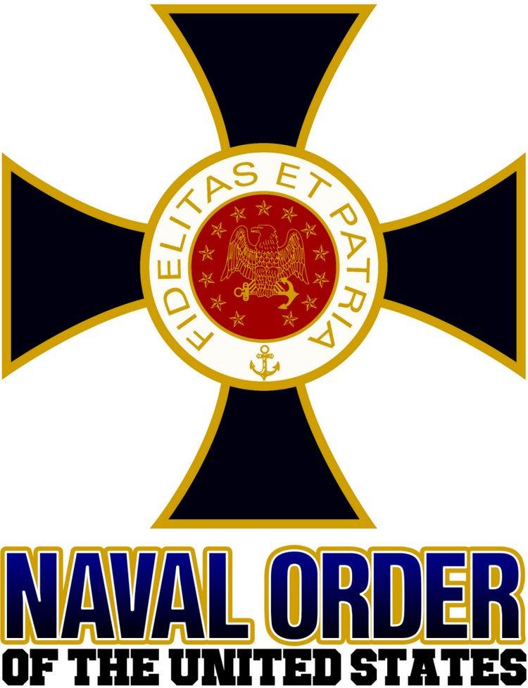 red white and black cross with text Naval Order of the United States