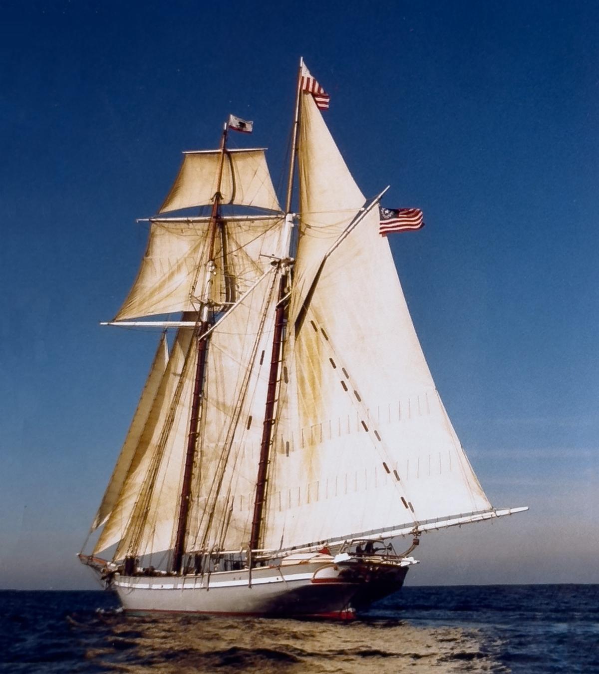 Schooner Californian at sea circa 1990s