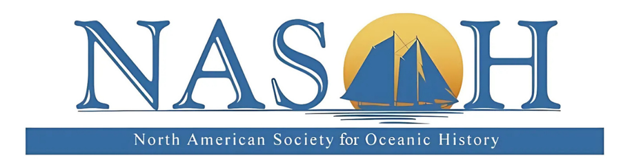 NASOH logo with a silhouette of a sailing ship in front of a golden sun. Text reads: North American Society for Oceanic History.