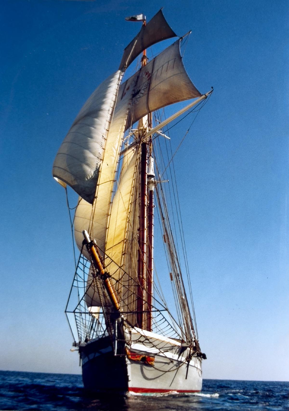 Schooner Californian at sea circa 1990s