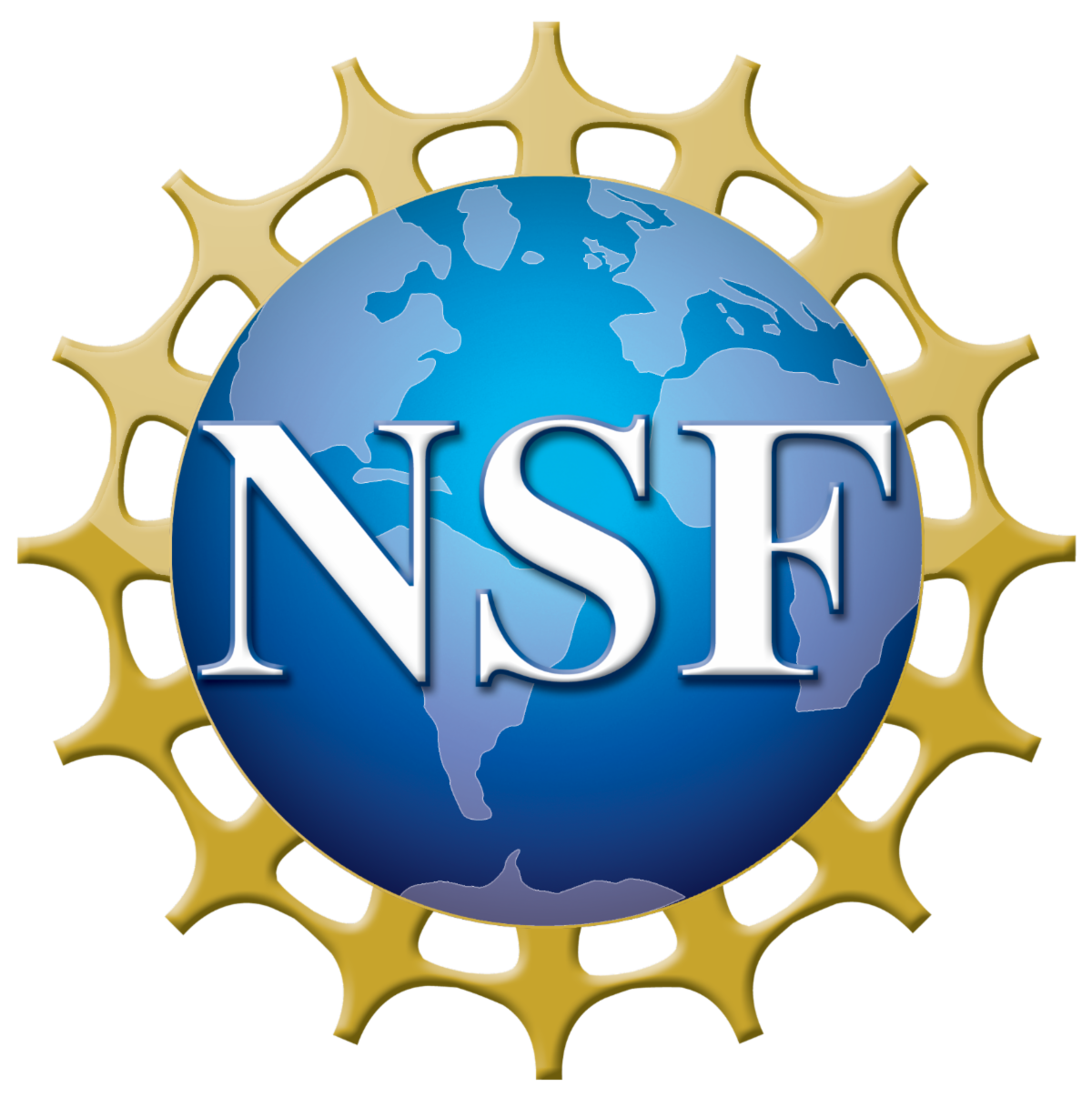 National Science Foundation logo with globe and ring of people holding hands around