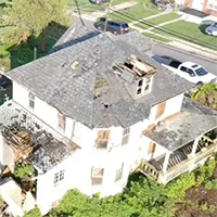 Aerial view of farmhouse in Baltimore
