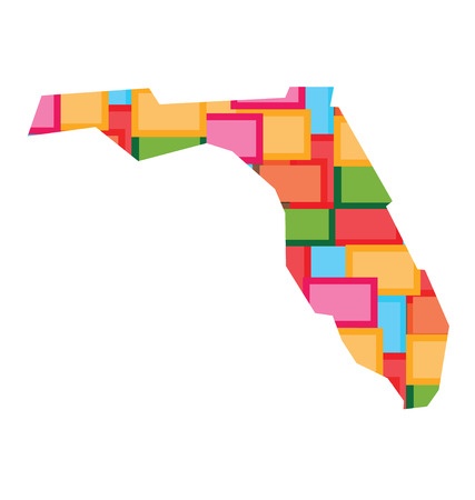 Florida Map of Color Blocks
