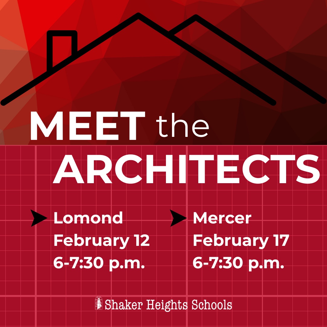 This graphic says Meet the Architects with a picture of a roof.