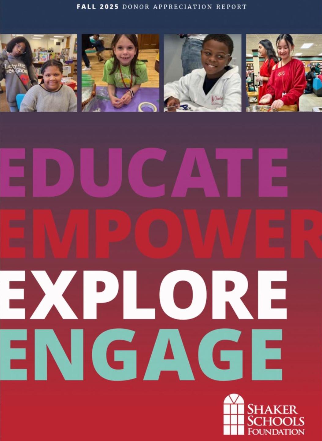 This picture shows the cover of the 2025 Donor Appreciation Report.