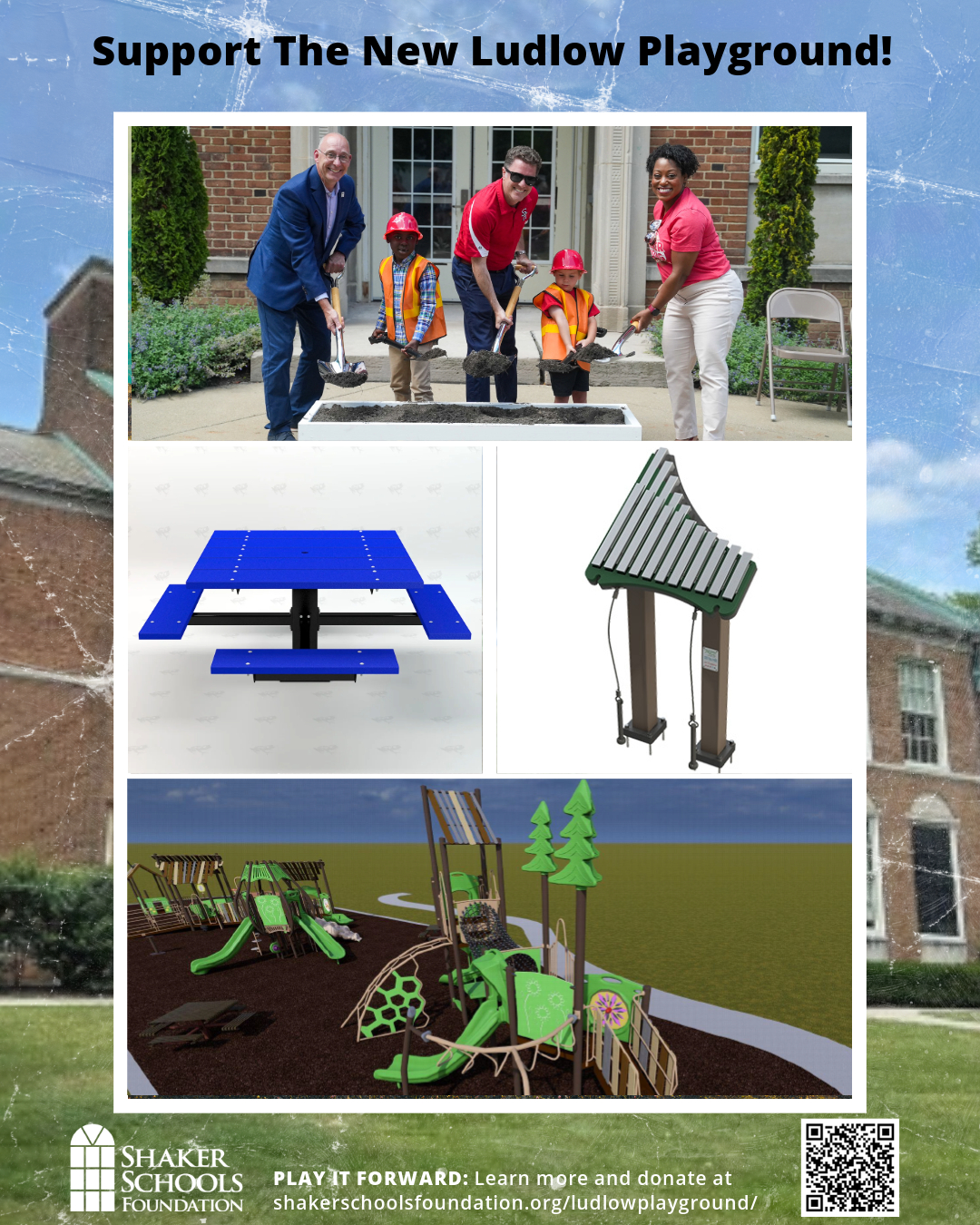 This graphic shows playground equipment that will be at the Ludlow Early Learning Center.