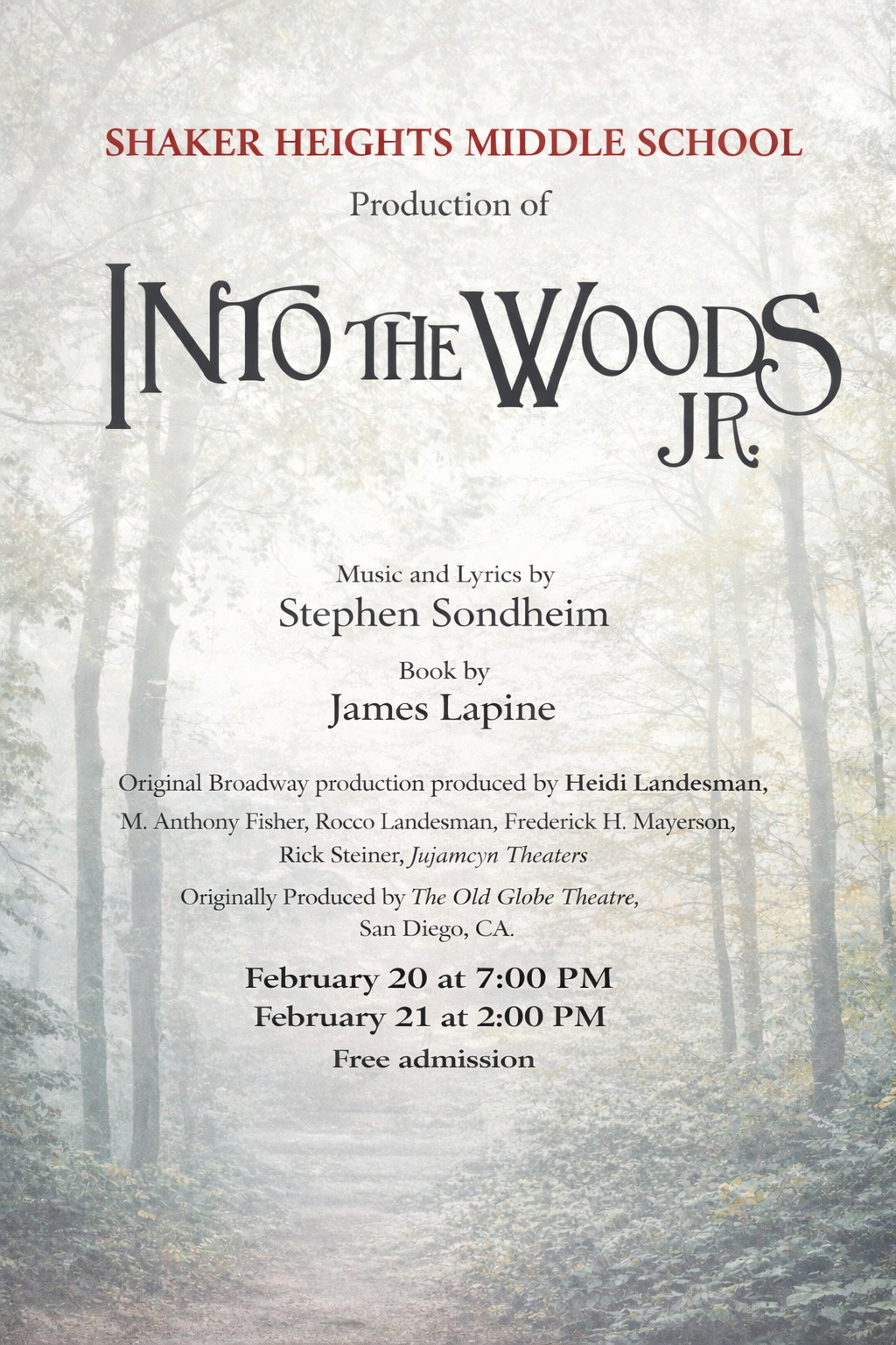 This graphic says Into the Woods
