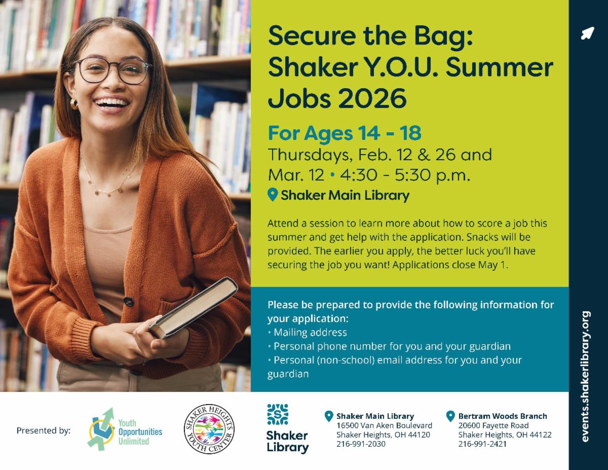 This graphic says Secure the Bag with a picture of a woman in a library.