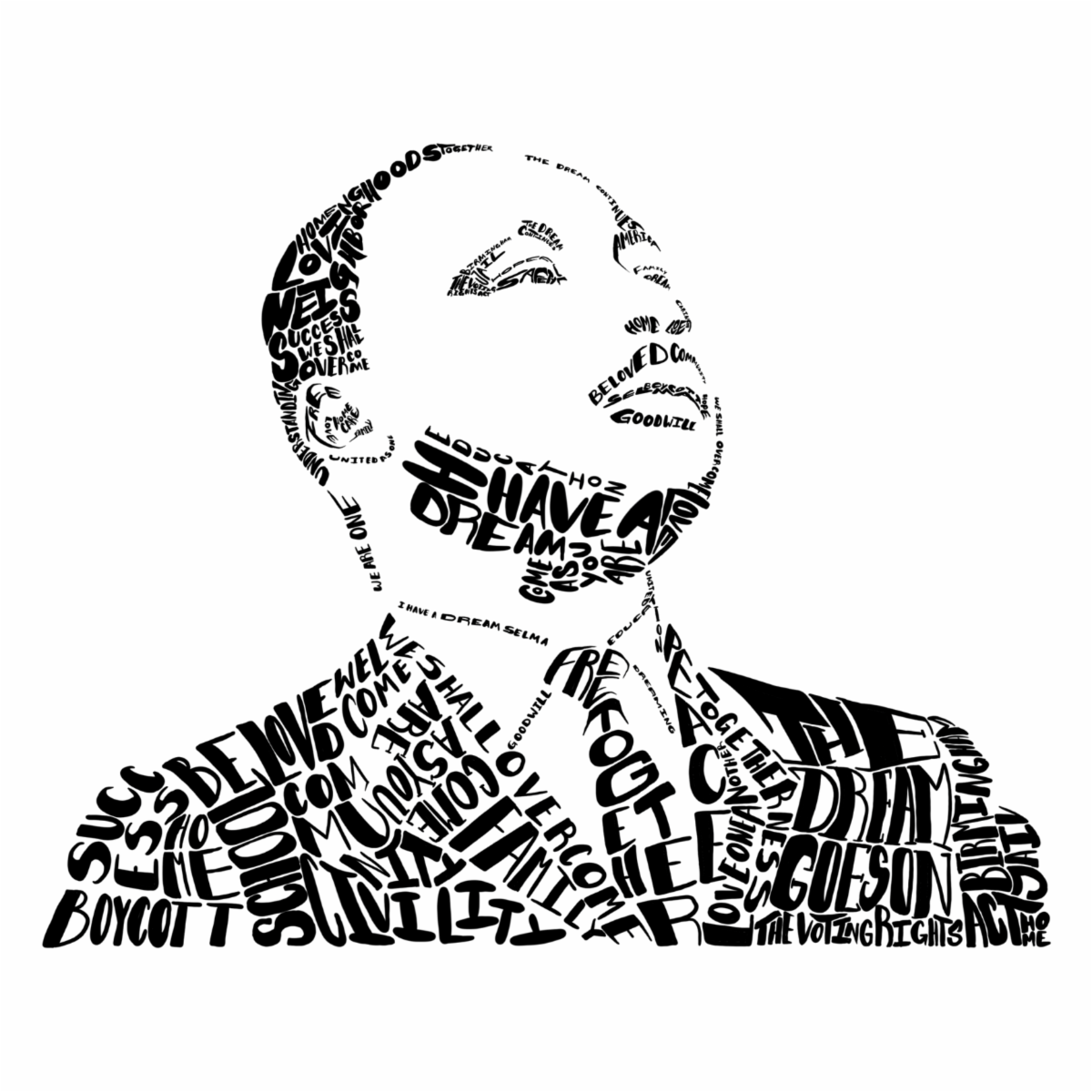 A graphic of Martin Luther King Jr.