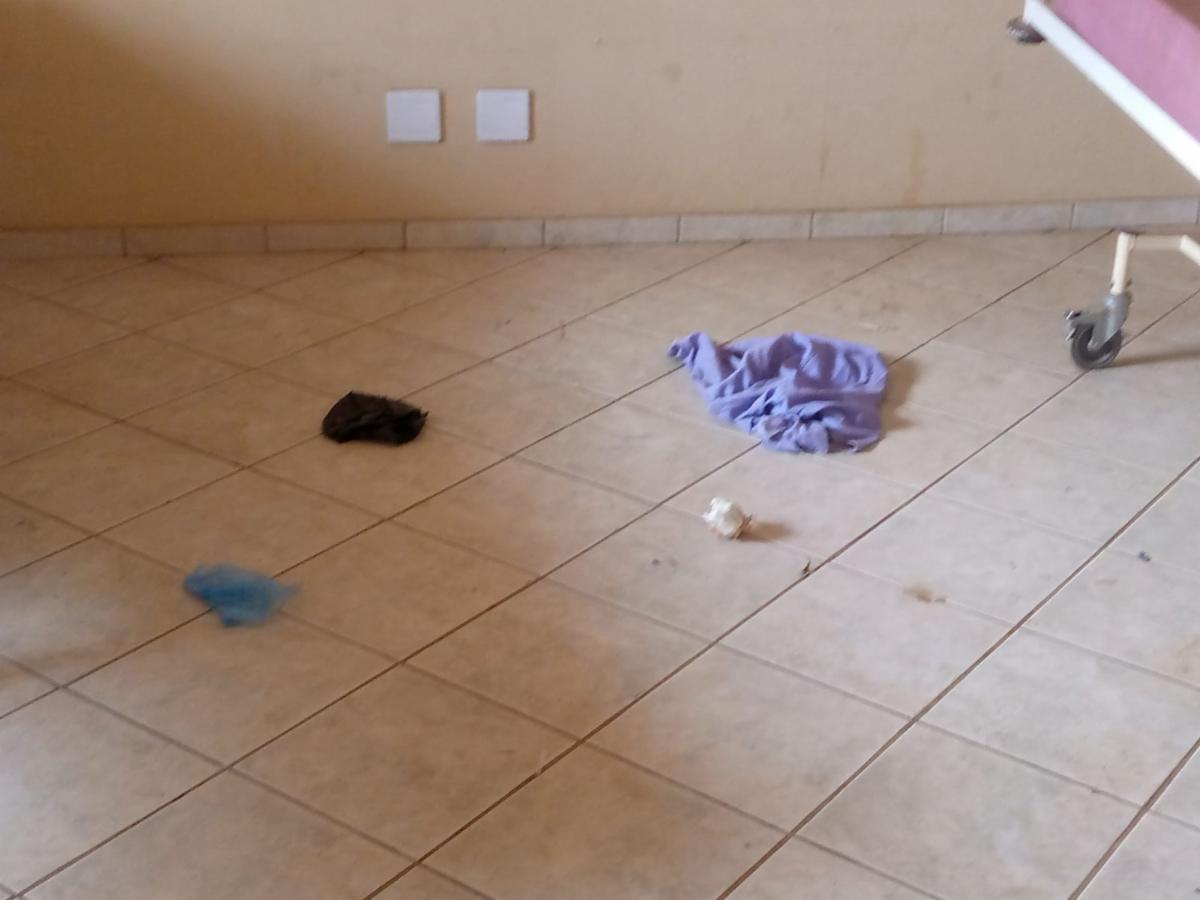 Broken tile in hospital