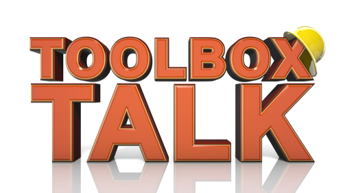 Toolbox Talk safety meeting related to workplace hazards and safe work practices - 3D illustration render