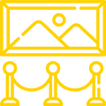 Exhibits and displays icon.