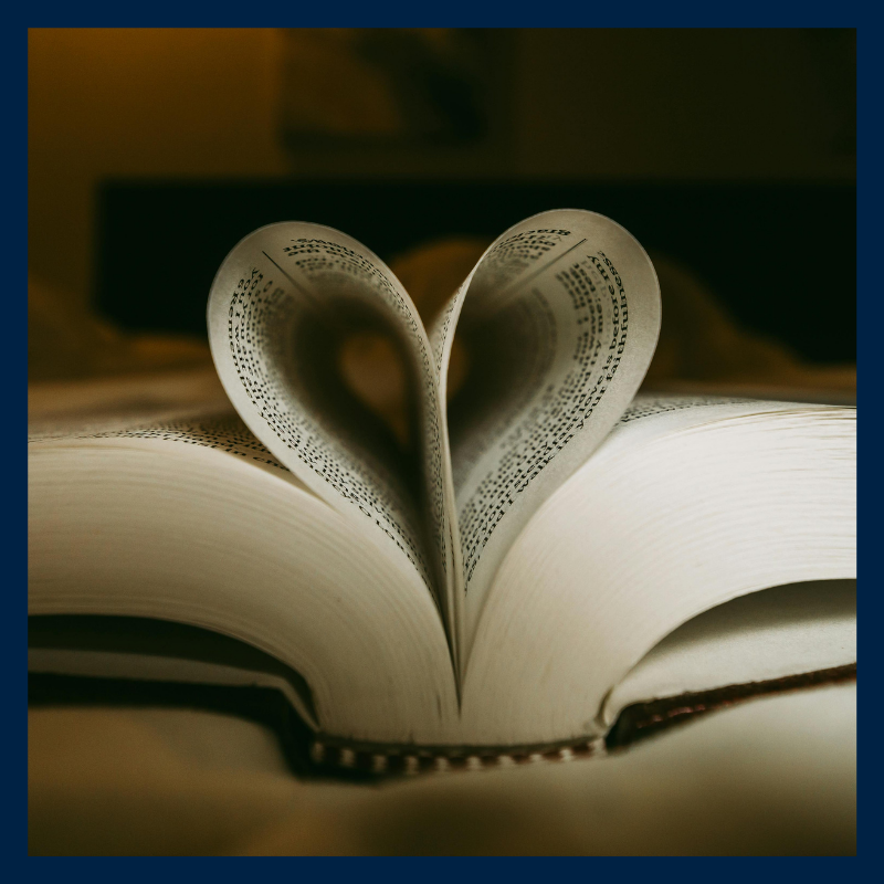 Book open with pages folded