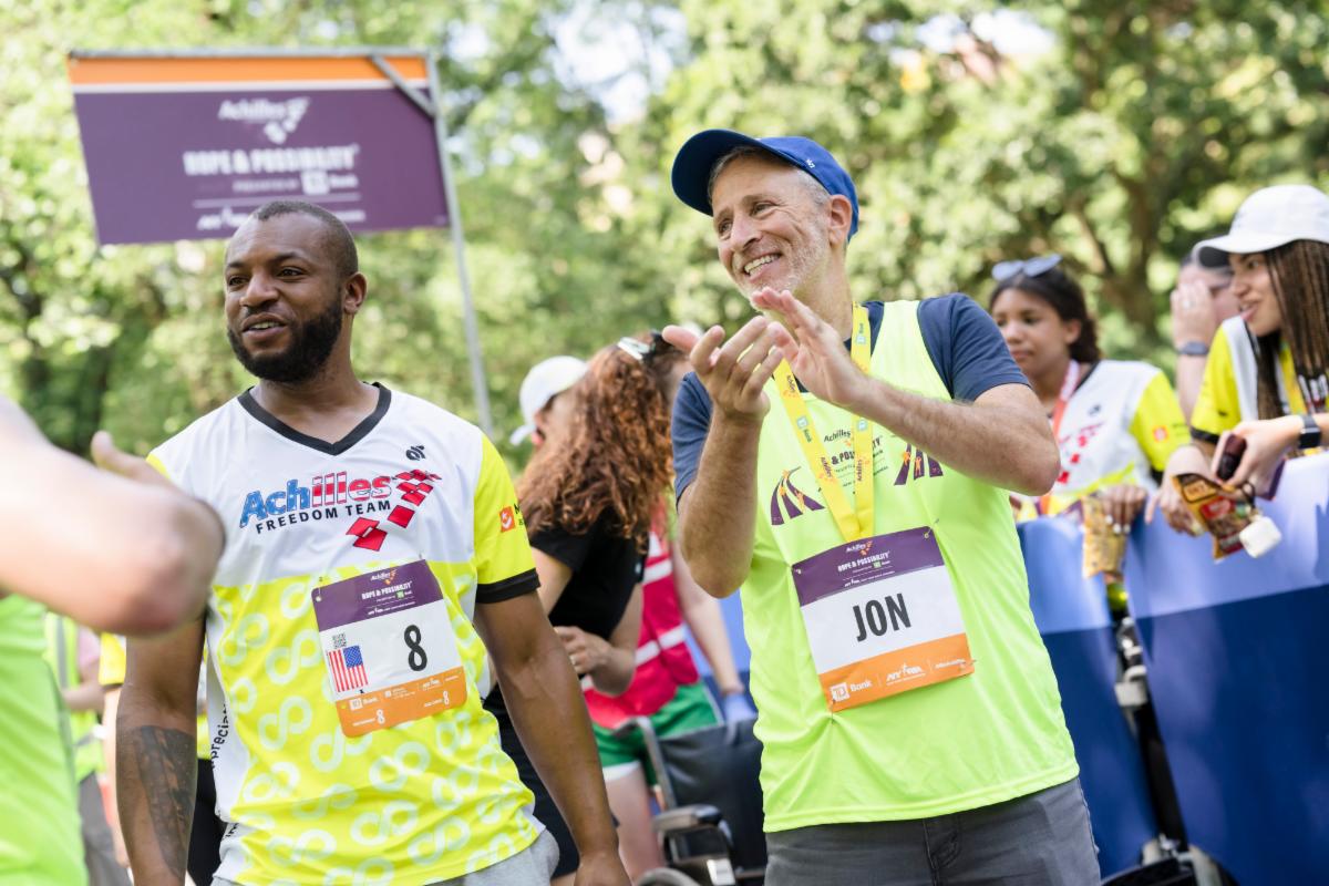 Jon Stewart with Freedom Team athlete