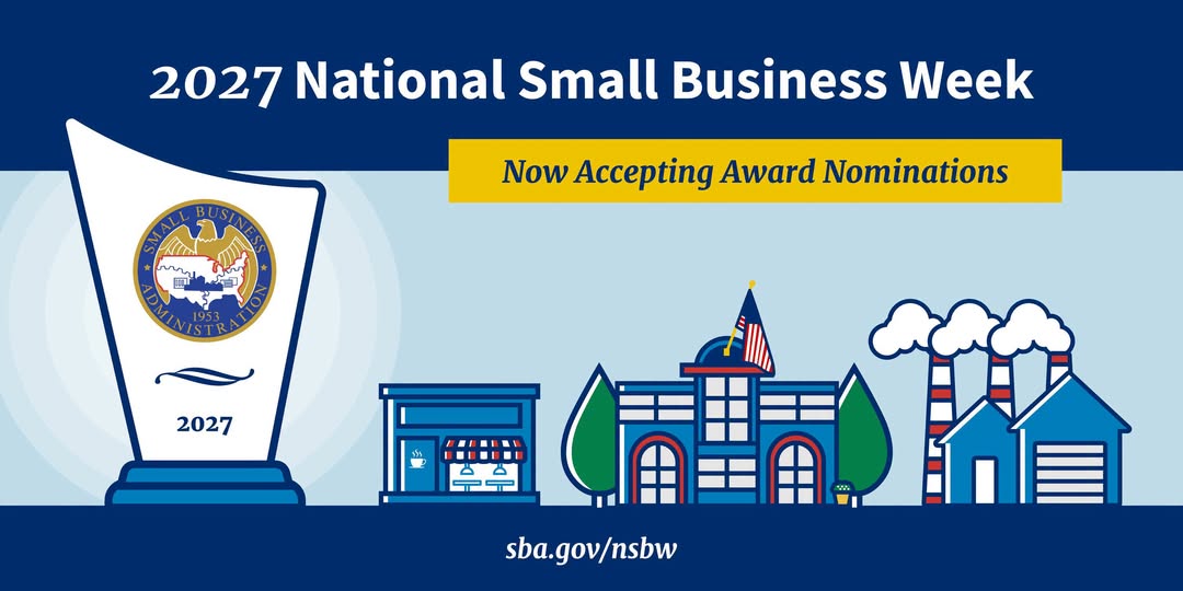 SBA National Small Business Week Nominations Open graphic.