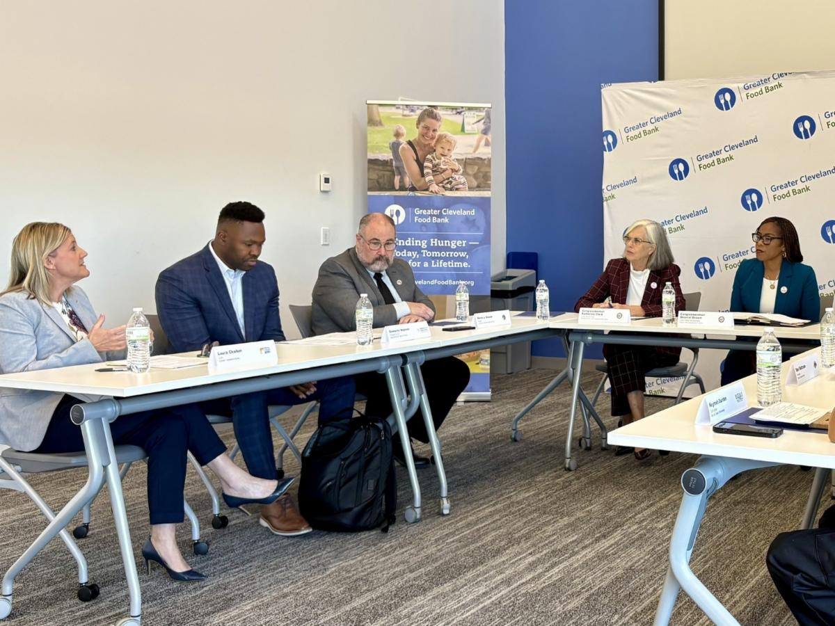 Laura Chalker speaking at roundtable discussion