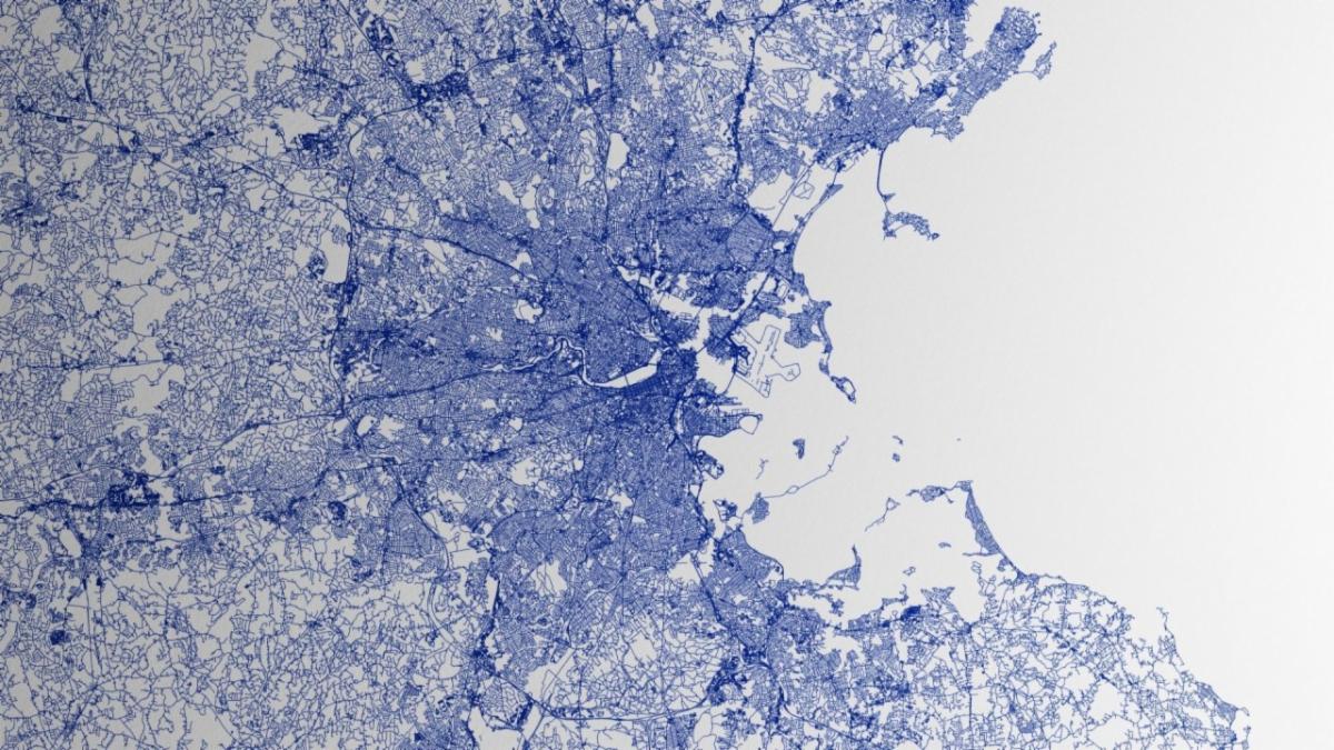 Map in light blues of the Greater Boston region.