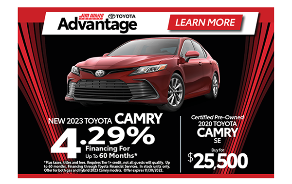 Finance A New Toyota Camry For 4.29% APR!