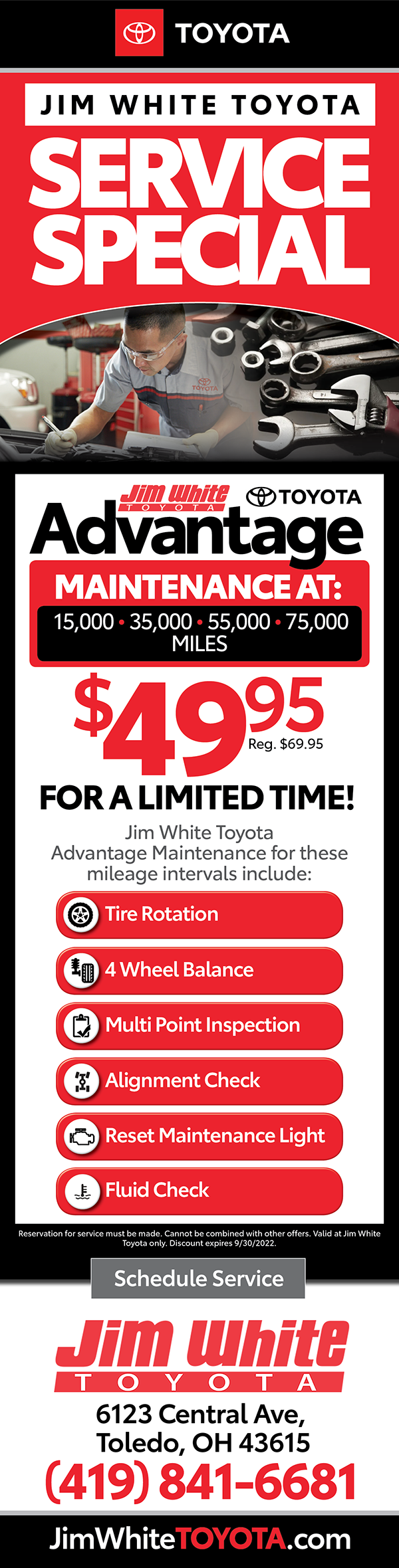 Schedule Maintenance With Jim White Toyota Today 