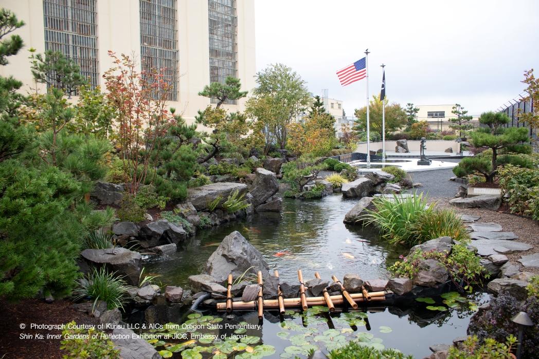 a view of a garden in the city