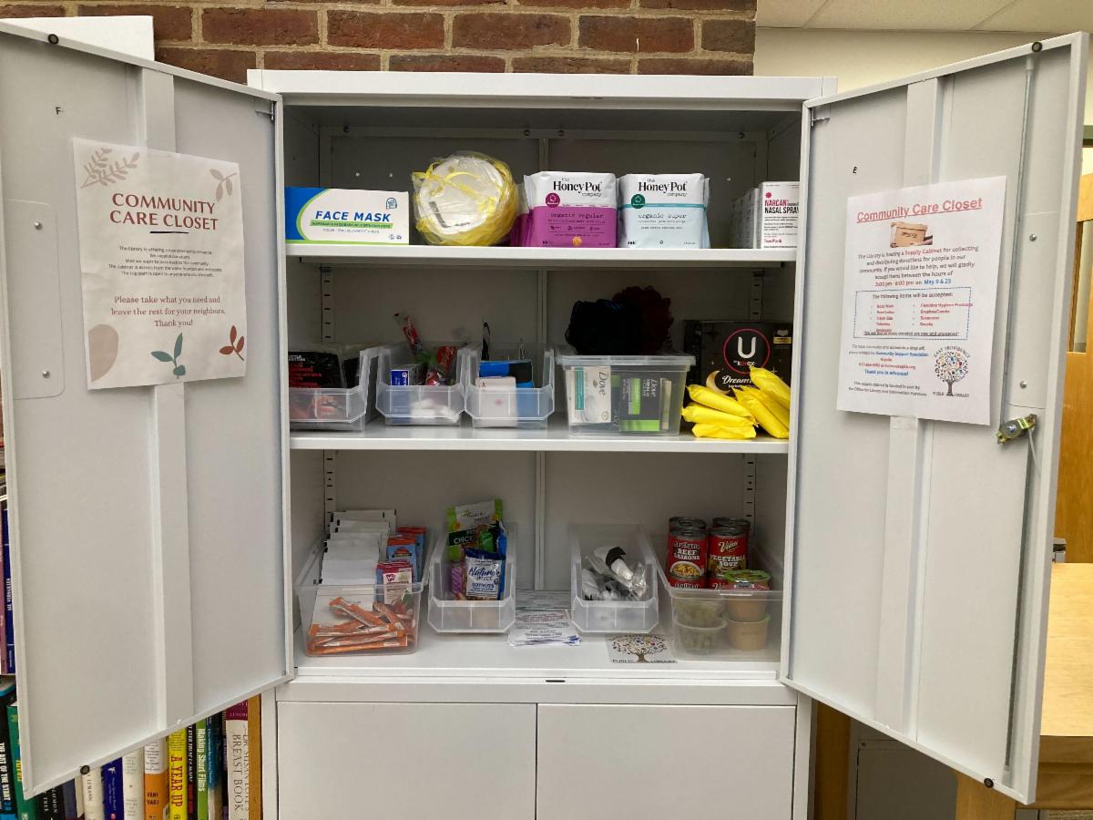 Photo of the inside of EPPL's Community Care Closet