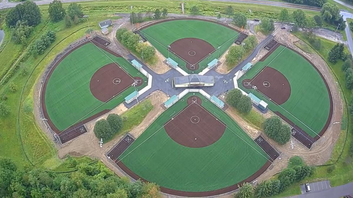A LOOK FROM ABOVE OF THE NEW BROOME COUNTY SOFTBALL COMPLEX THIS FALL