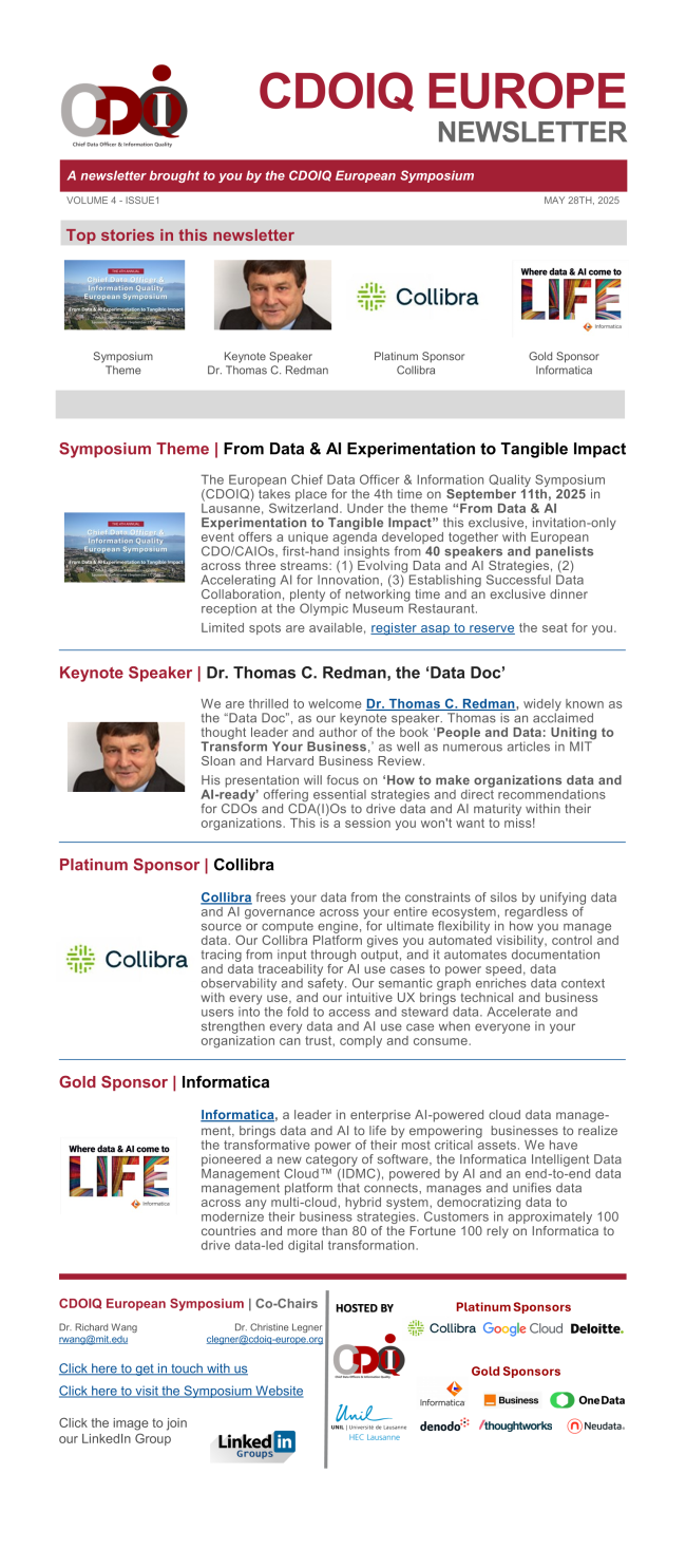 4th EU CDOIQ Symposium Newsletter - Volume 4 - Issue 1
