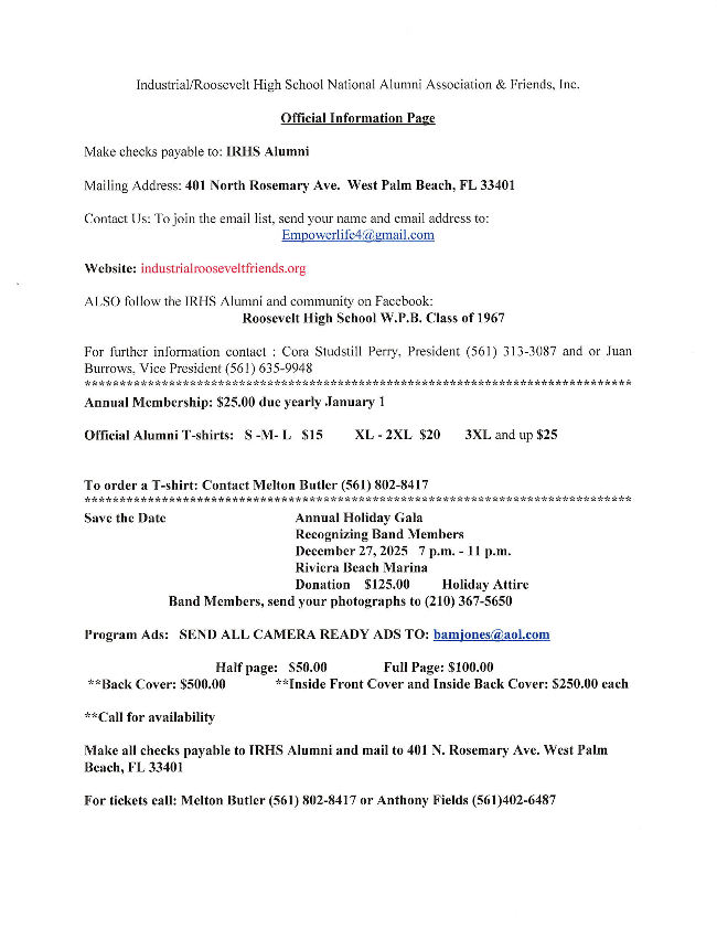 Everything you need or wanted to know about the IRHSNAA & Friends upcoming event is on this sheet. 