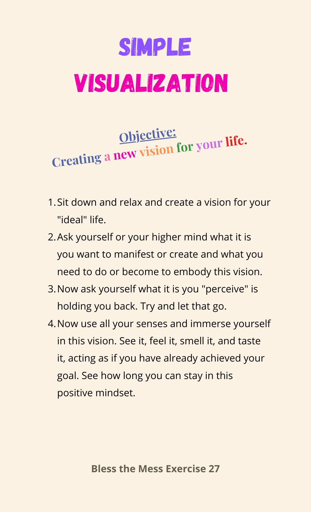 SIMPLE VISUALIZATION | Daily Mindful Sur-Thrival Exercise 27 of 53