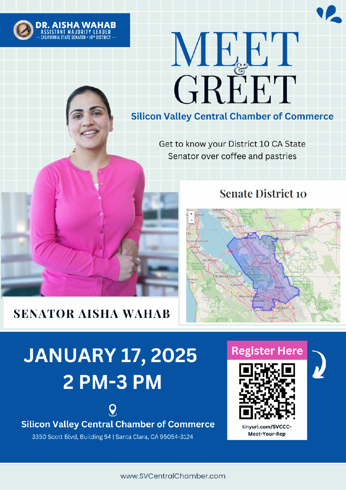 Meet & Greet with State Senator Aisha Wahab Jan 17_image
