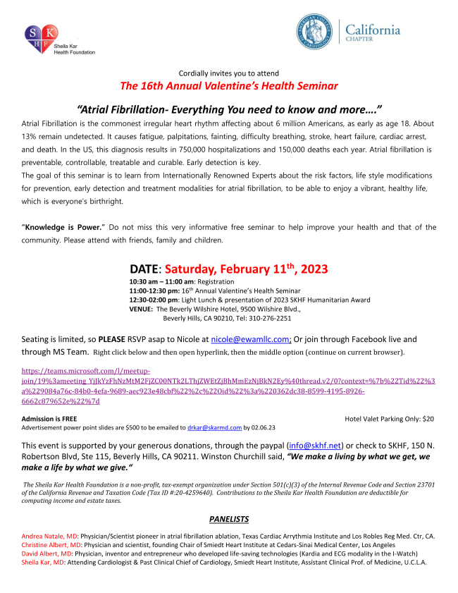 From our friends at Sheila Kar Health Foundation