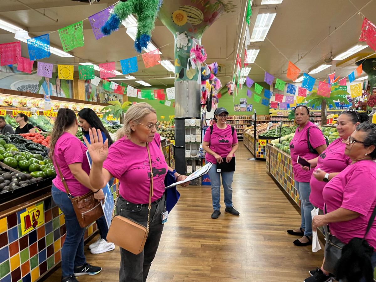 Residents in grocery store