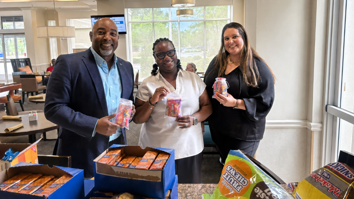 Warren Coore, Sheleia Taylor, and Ashley Unrue at Hilton Garden Inn Savannah Airport