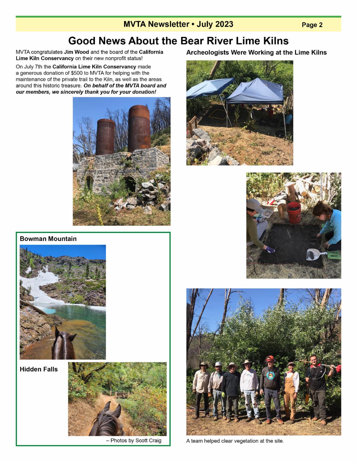 Meadow Vista Trails Association July 2023 Newsletter