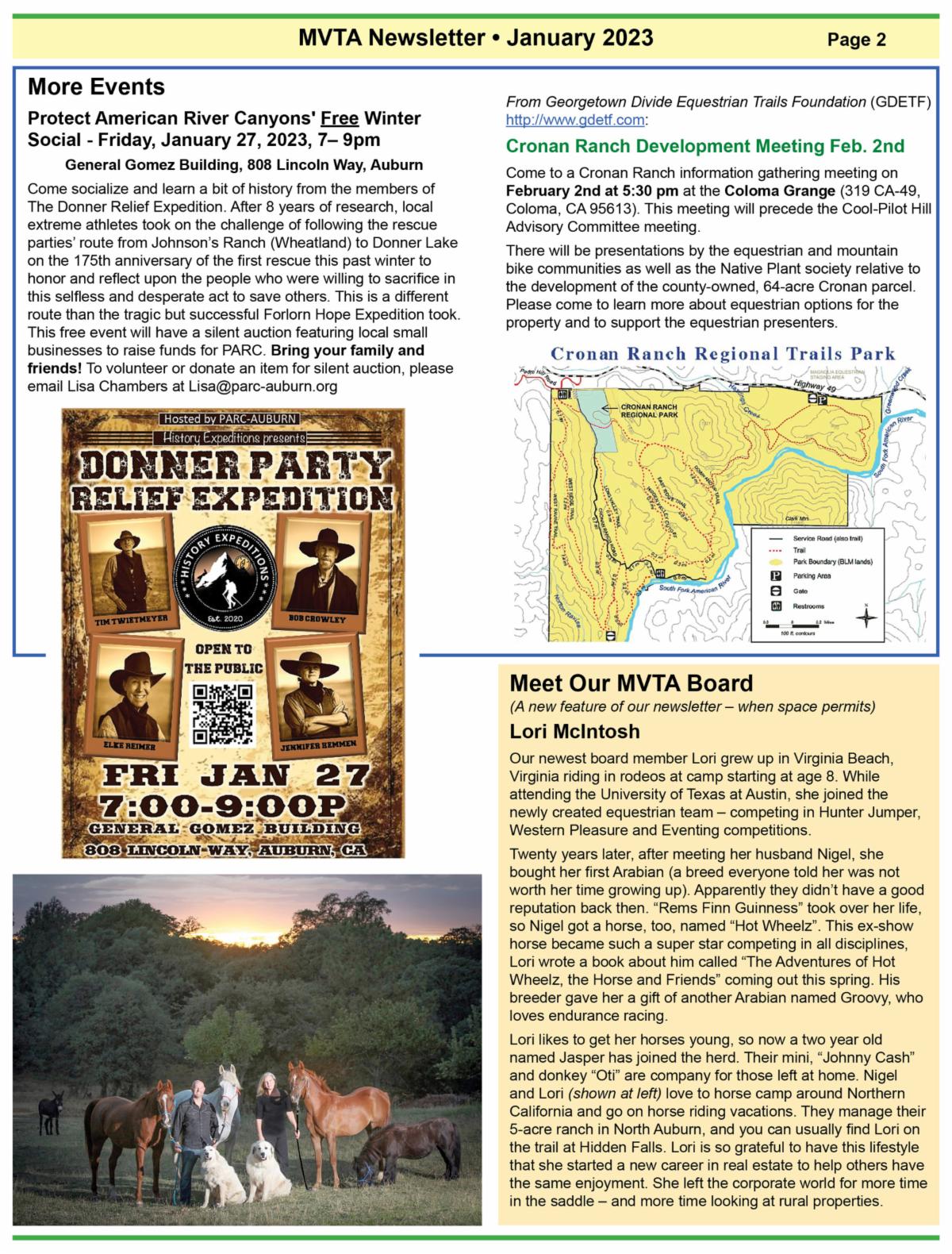 Meadow Vista Trails Association January 2023 Newsletter