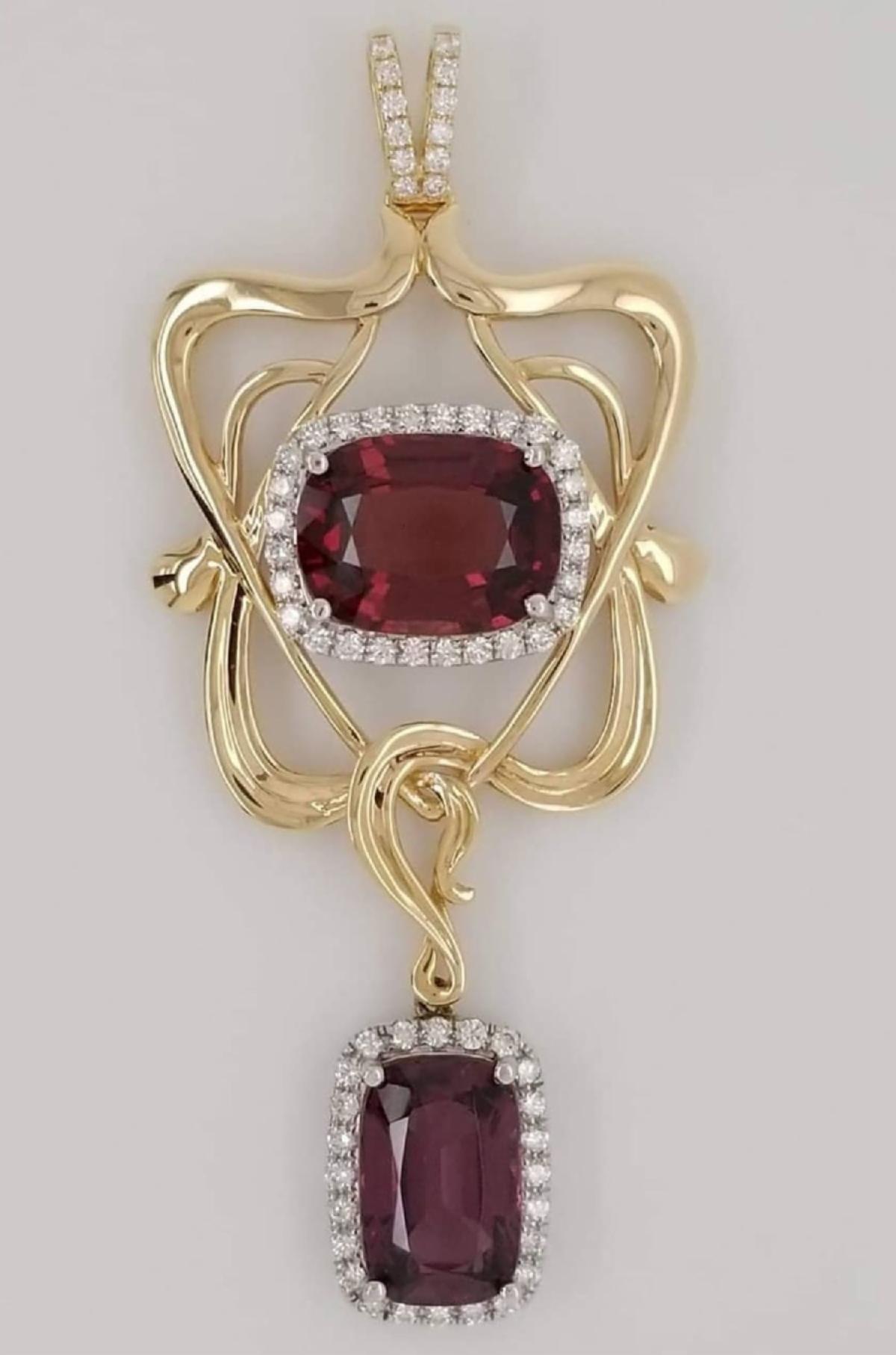 Rare Burmese 2 Stone Spinel Pendant
