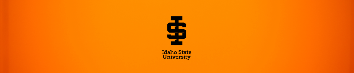Orange gradient with ISU black logo in the center