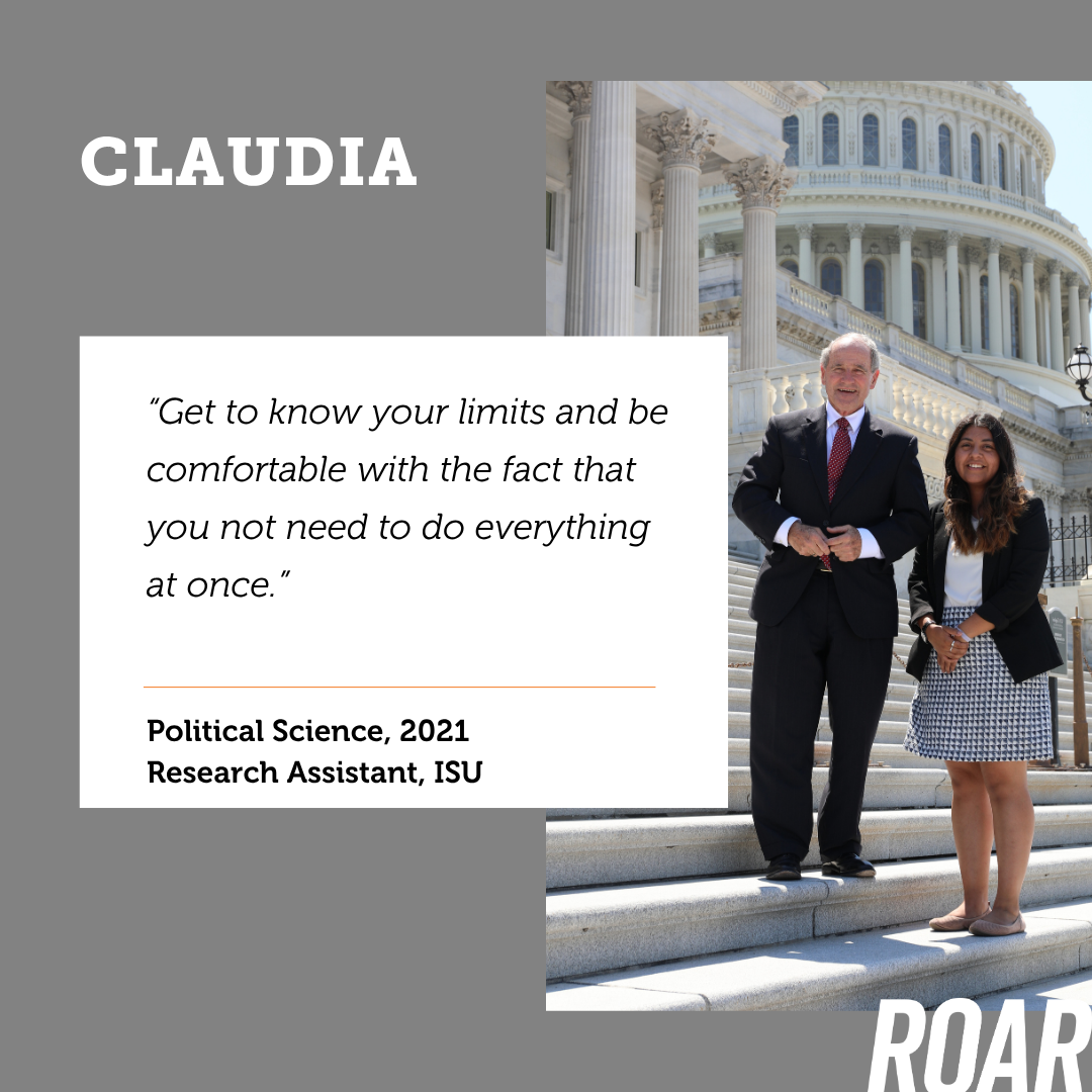 Claudia stands with President Bush at the White House 