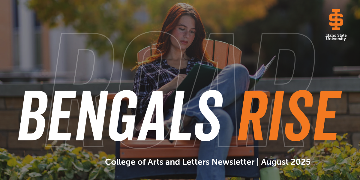 Photo of student in adirondak chair on the quad. Text says bengals rise. CAL newsletter August 2025.